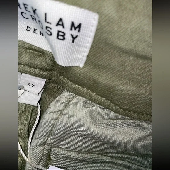 New! Derek Lam 10 Crosby Dean Utility Flare Olive Green Tie Waist Jeans 💚27 NWT! - Picture 13 of 15